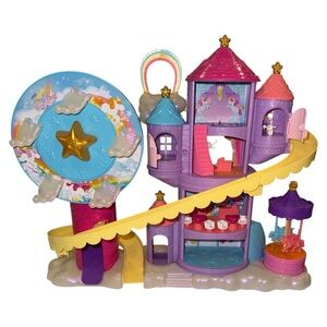 Polly Pocket Rainbow Funland Theme‎ Park Play Set Ferris Wheel No Dolls
